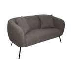 Divano 2 posti in tessuto grigio mouse con piedi neri 141x70x74H Nuvia