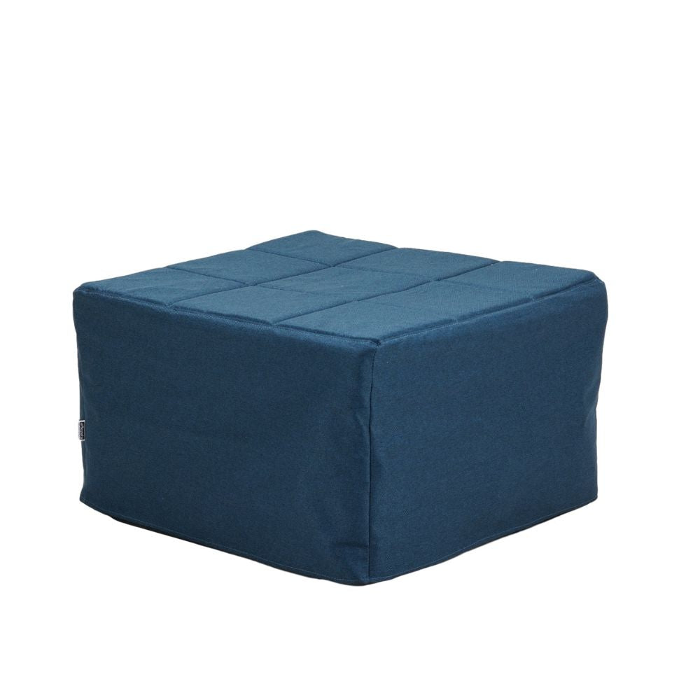 Pouf convertible en lit revêtement en tissu couleur bleue - Vega