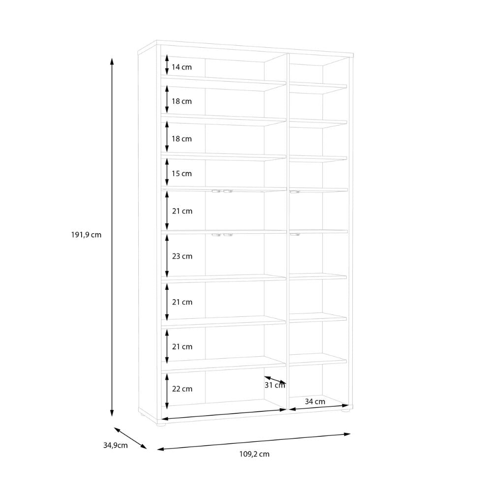 Armoire multi-usage 6 portes 109x35x192 coloris gris clair Medea