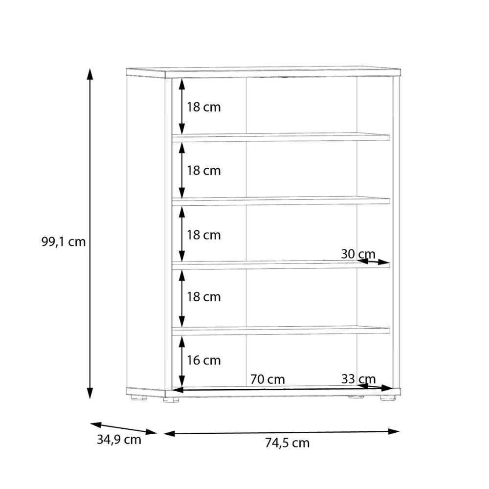 Meuble polyvalent 2 portes couleur chêne 74,5x35x99 Medea
