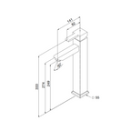 Miscelatore lavabo bagno in ottone finitura cromato - Quadra