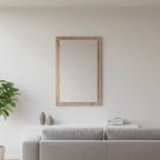 Specchiera rettangolare con cornice rovere 105x60 cm. 0663