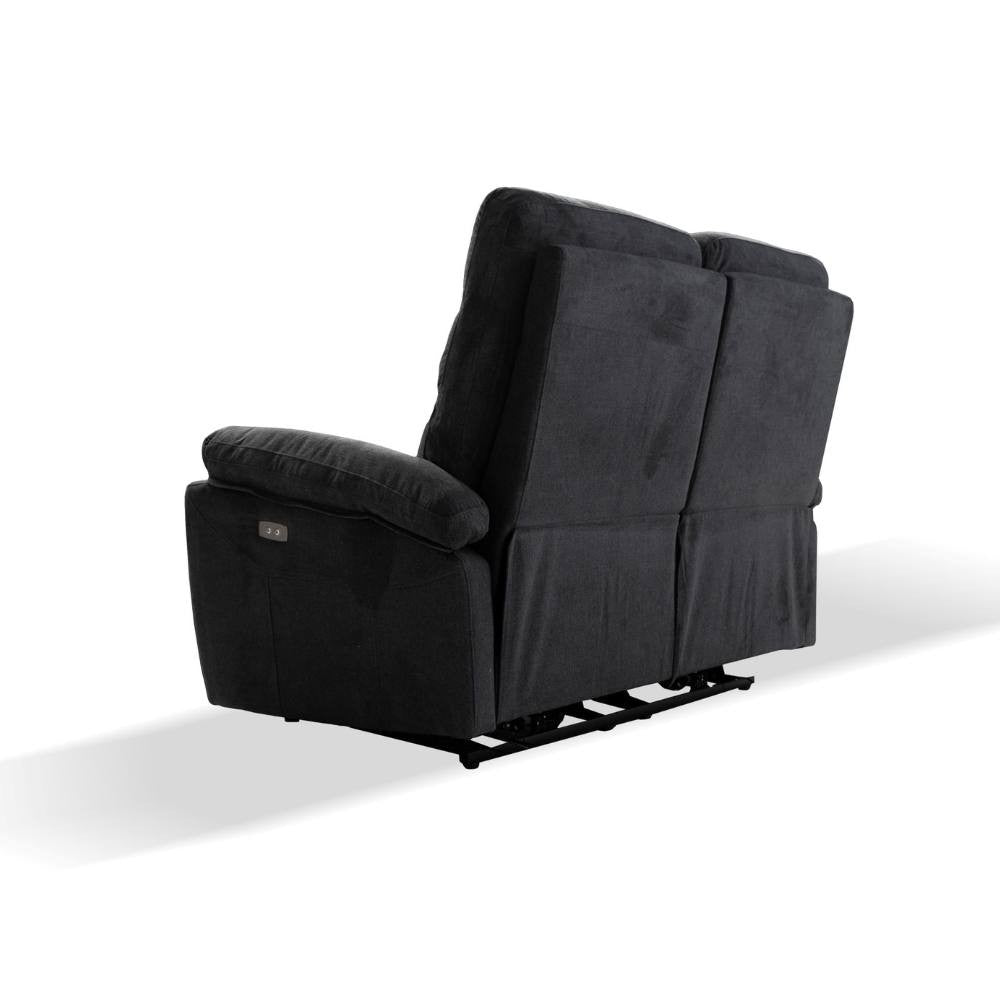 Divano 2 posti con 2 recliner elettrici colore grigio scuro - Brienz