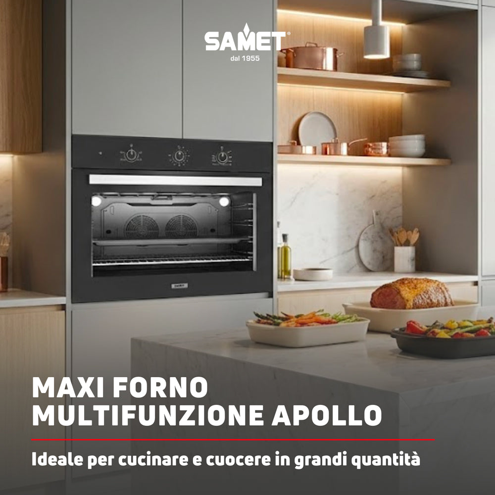 Maxibackofen Fassungsvermögen 100 Liter Farbe Schwarz 90 cm - Samet Apollo