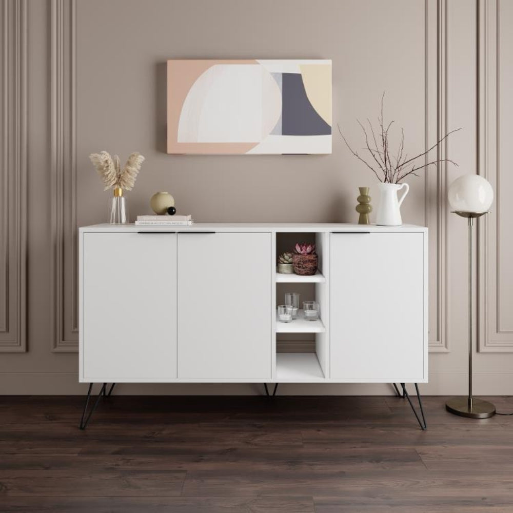 Madia 3 ante 142x83H cm colore bianco Clara