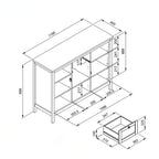 Madia 3 ante e 1 cassetto colore bianco e top artisan rovere 120 cm Bergen57