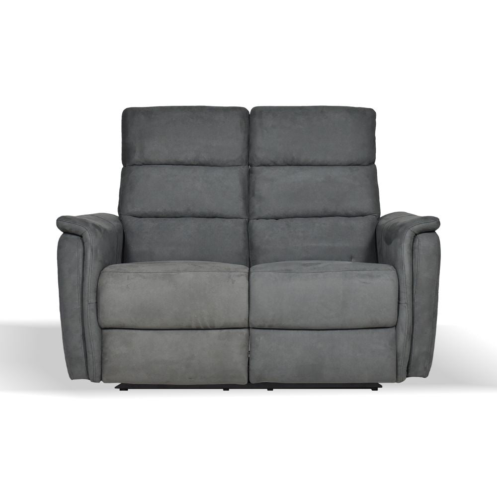 Canapé 2 places avec relax électriques en tissu gris - Faber