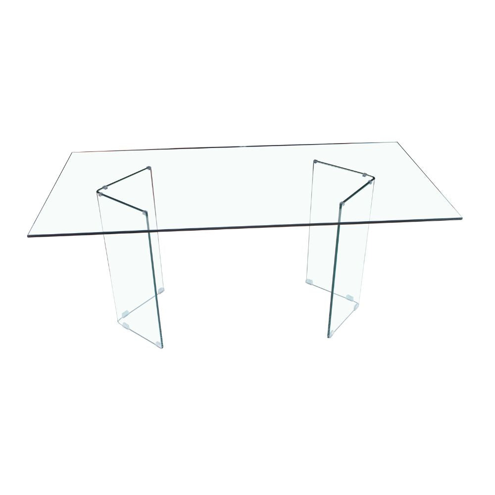 Table en verre transparent trempé 160x75H - Nespolo