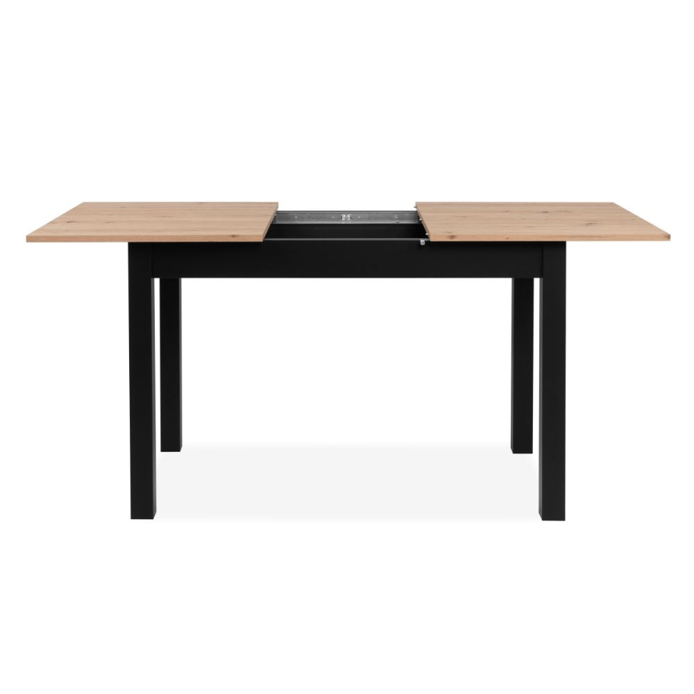 Table extensible couleur chêne et pieds noirs 120x70 cm - Coburg