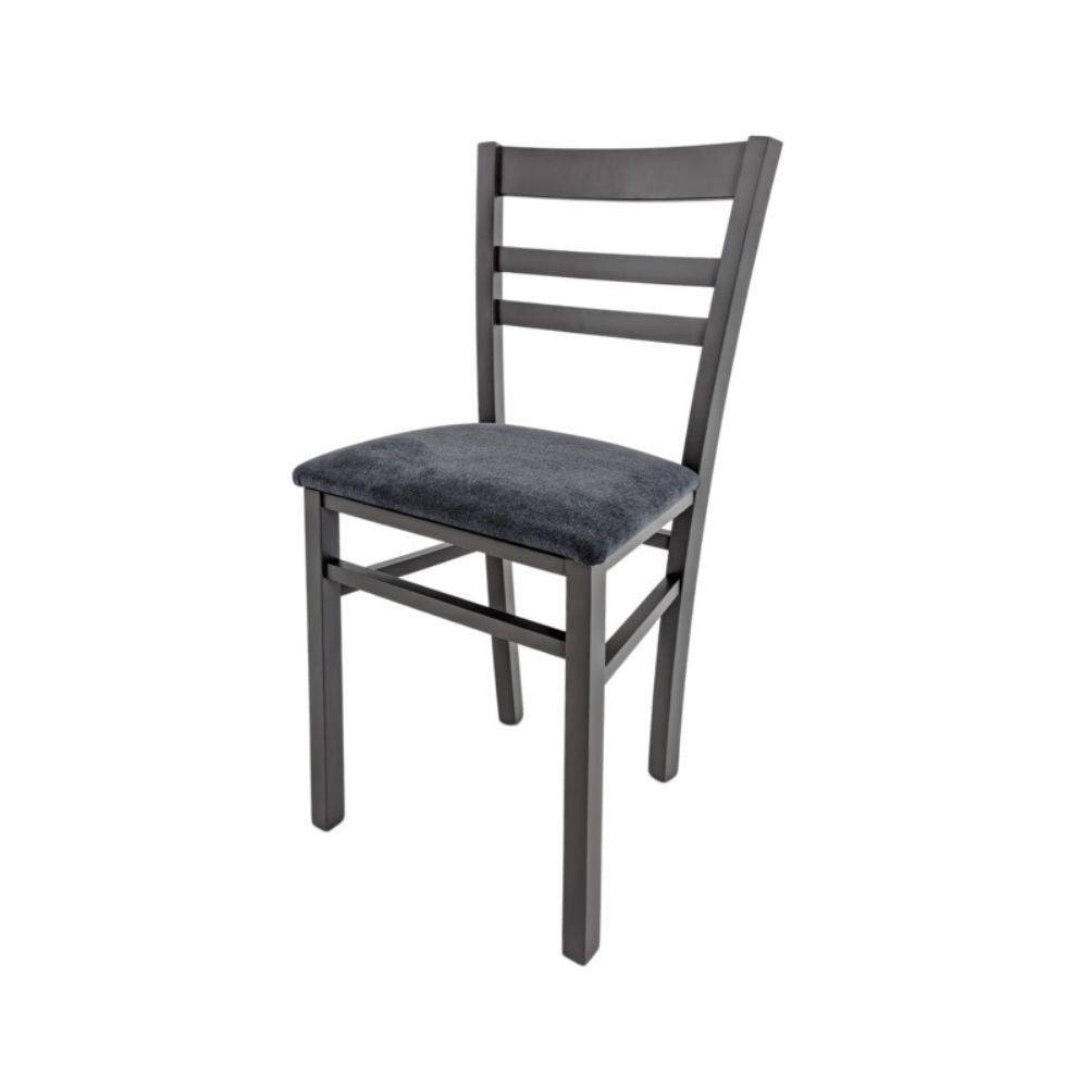 Ensemble de 2 chaises en bois gris avec assise en tissu