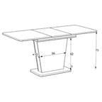 Tavolo allungabile con piano e base rovere e struttura portante finitura cemento 120x75x76H Lali