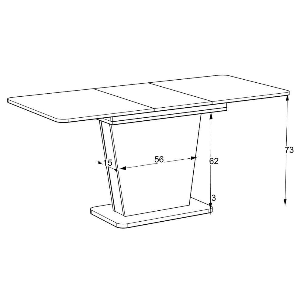 Tavolo allungabile con piano e base rovere e struttura portante finitura cemento 120x75x76H Lali