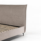 Letto matrimoniale con contenitore in tessuto tortora Line