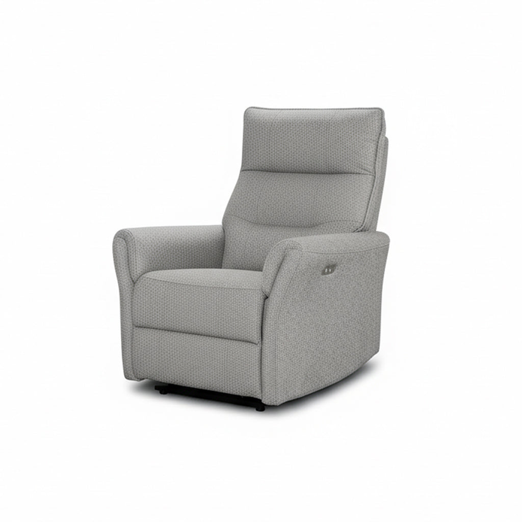 Set Divano 2 Posti + Divano 3 Posti + Poltrona Recliner Elettrica in Tessuto Grigio Softwave