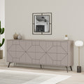 Madia 6 ante con disegno geometrico 184x35x77,4 colore tortora Dune