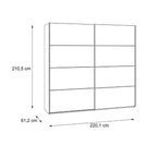 Armadio 2 ante scorrevoli 120x42x190.5H colore quercia e grigio cemento Zeno