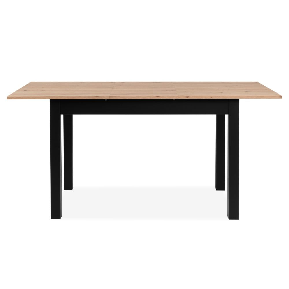 Table extensible couleur chêne et pieds noirs 120x70 cm - Coburg