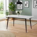 TISCH KILO 160*90 PLATTE AUS WEISSER KERAMIK UND SCHWARZE BEINE