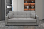 Canapé convertible 3 places coffre tissu cappuccino 225 cm - Malpensa