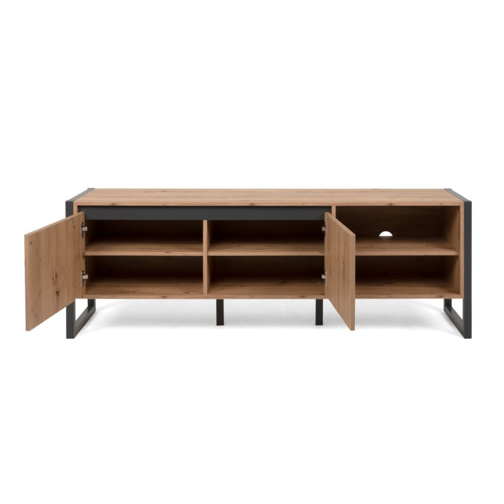 Mobile porta TV 160x55h cm colore quercia e antracite - Denver 54