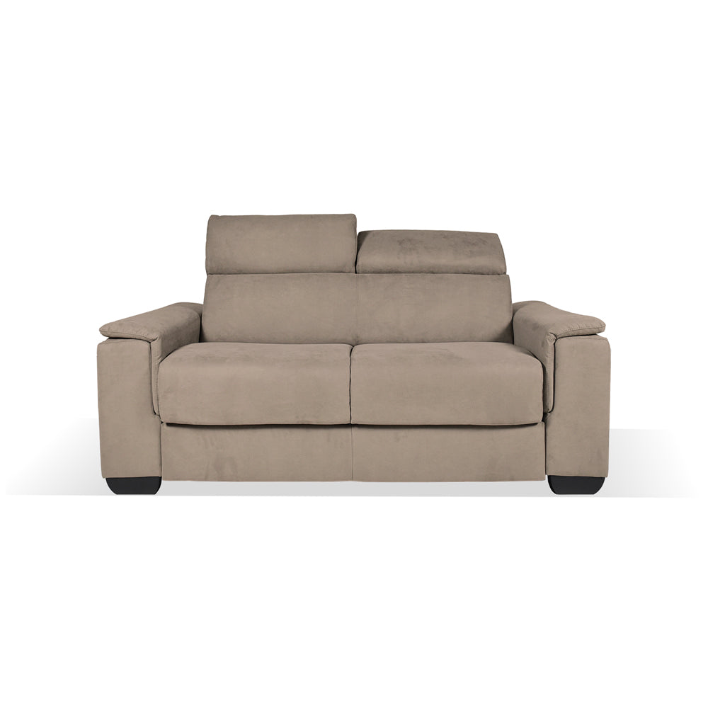 Divano letto 2 posti in tessuto marrone caribou Mercurio 194x83x97H