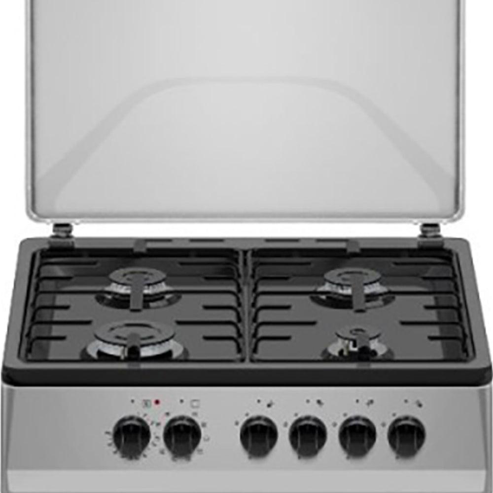 Cucina a gas 60x60 cm silver con forno ventilato multifunzione 70 litri classe A Tremiti Samet Indomita Line