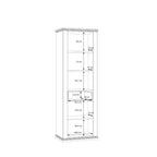 PNTV711-Q243 VITRINE DUNKELGRAU UND EICHE MIT 2 TÜREN UND EINER SCHUBLADE