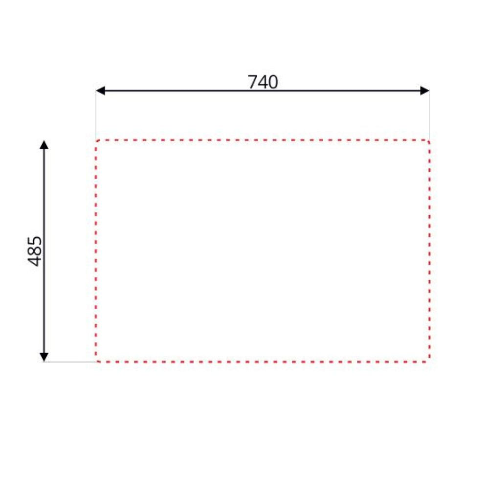 Lavello cucina incasso in acciaio una vasca 76x50.5x20H cm - SA233 Samet