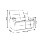 Set Divano 2 Posti + Divano 3 Posti + Poltrona Recliner Elettrica in Tessuto Camel Softwave