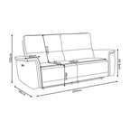 Divano recliner elettrico 3 posti tessuto grigio 205 cm Velveta
