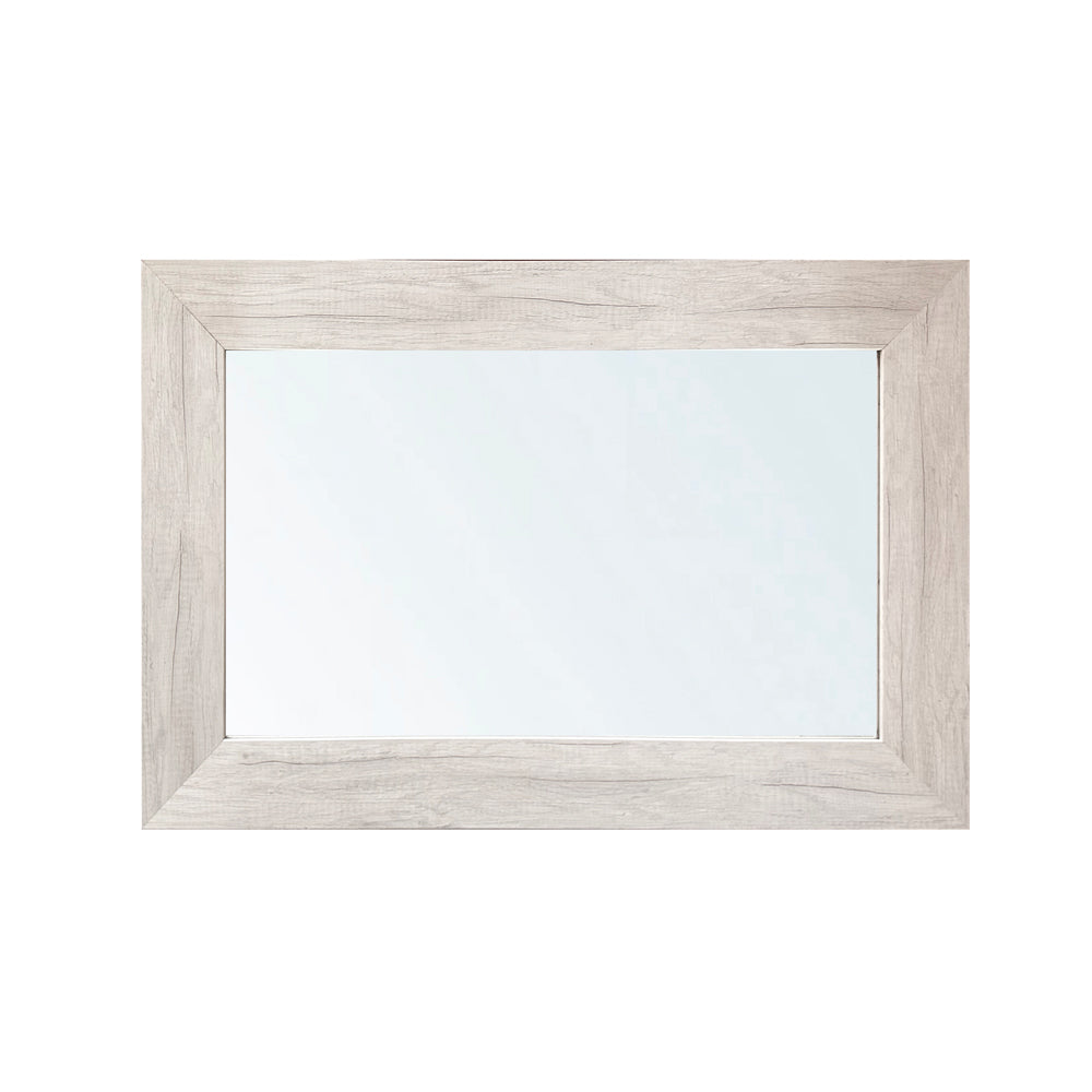 Specchiera rettangolare con cornice quercia bianco 102x65 cm. Loto