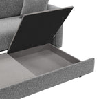 Divano 3 posti con letto estraibile e contenitore in tessuto grigio 180x93x97H Cosy