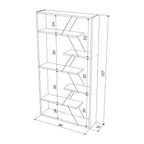 Libreria in legno 84x157h cm con struttura in metallo e ripiani colore bianco - Tars