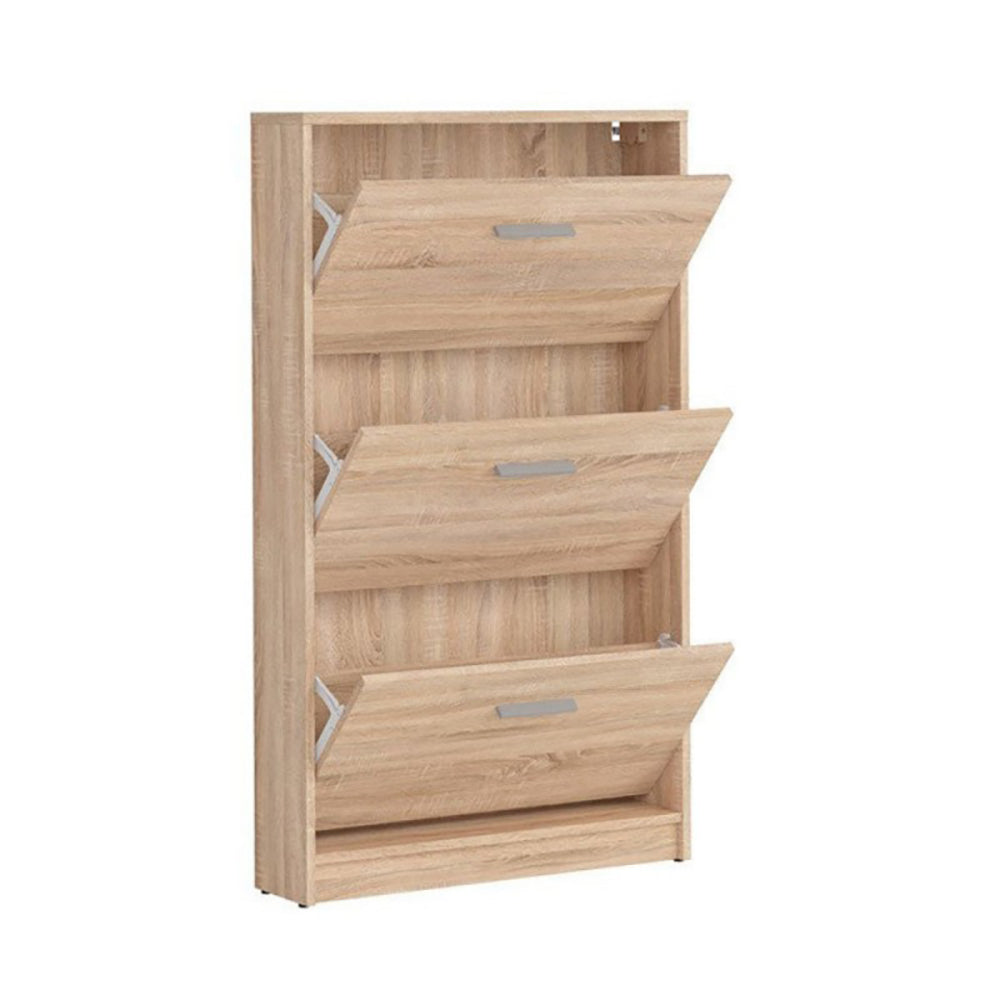 Schuhkipper 3 Klappen Eichenfarbe 69,5x120H cm - Nepo