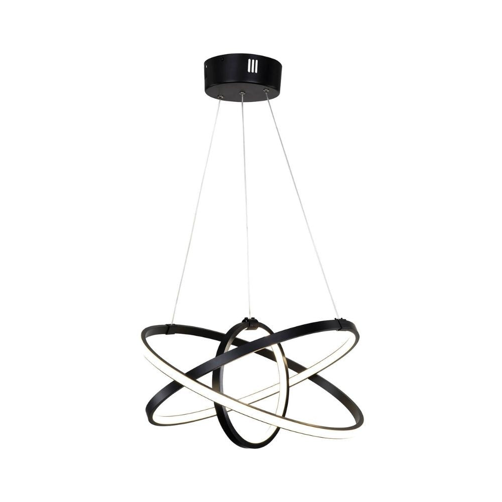 Lampada a sospensione con tre cerchi Led colore nero - Costana