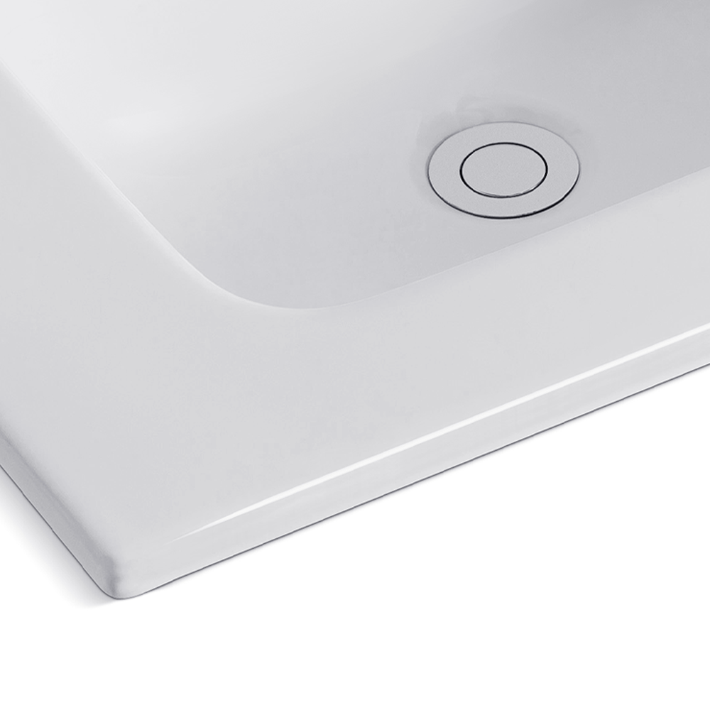 Lavabo consolle da appoggio 141x46 cm in ceramica bianco lucido LAV9140DS