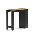 Tavolo snack alto antracite e rovere con 3 ripiani laterali 115x50x103H Kivo
