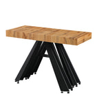 Consolle allungabile piano rovere e gambe in metallo nero Kresio