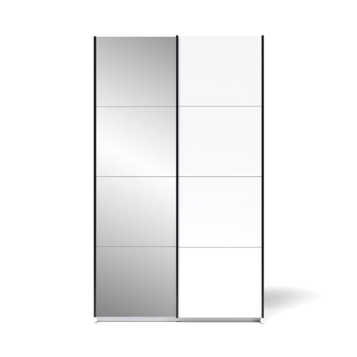 Armadio con ante scorrevoli colore bianco con specchio 120x205H cm - Bedos