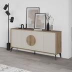 Madia 4 ante colore noce e sandstone 180x35,6x82 Gora180