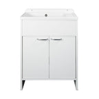 Mobile lavatoio salvaspazio 58x38 cm in PVC bianco 2 ante Platone