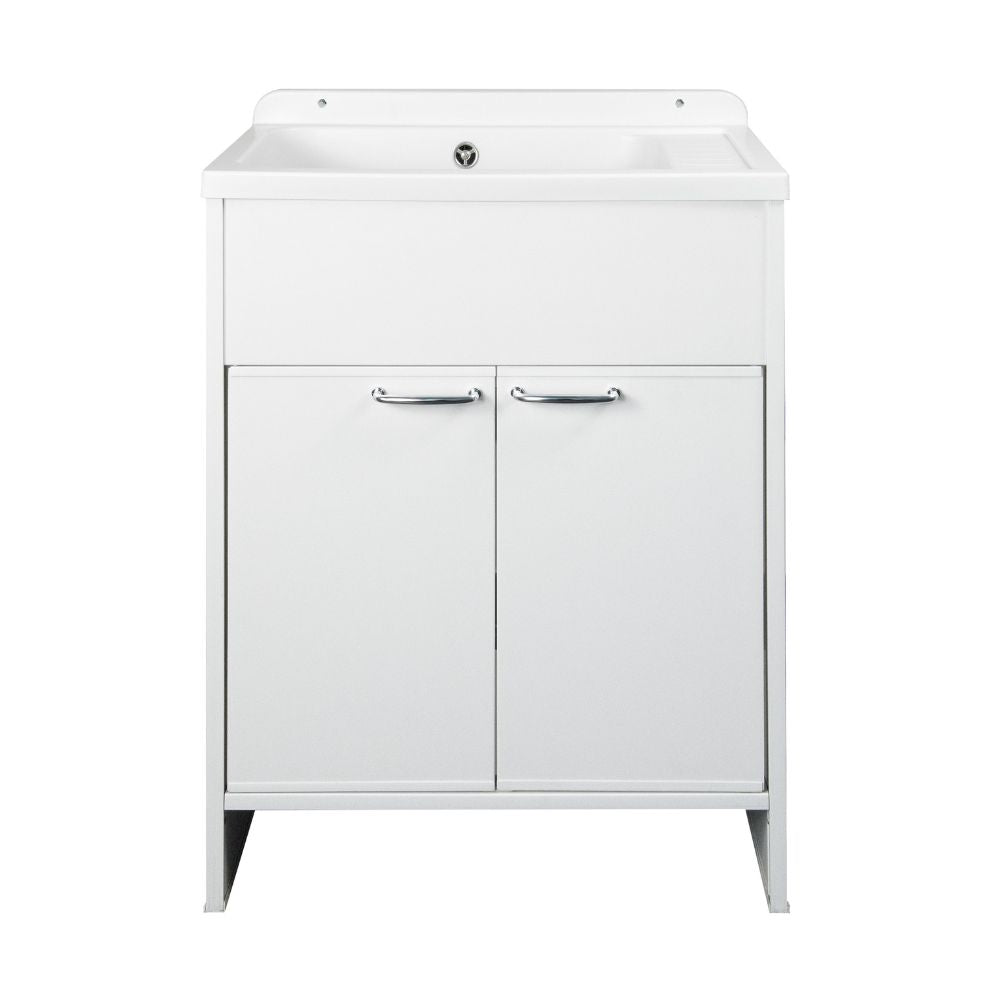 Mobile lavatoio salvaspazio 58x38 cm in PVC bianco 2 ante Platone