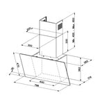Cappa a parete  V-AIR KL A80/2 80 cm. vetro nero e rame corten classe A+ Faber