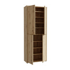 Armoire multi-usages 4 portes 74.5x35x192 couleur chêne Medea