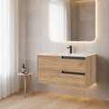 Mobile bagno sospeso 80 cm con cassetti colore rovere miele - Former
