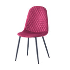 Lot de 4 chaises rembourrées Bretta avec dossier capitonné velours rouge