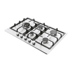 Piano cottura a gas 5 fuochi con griglie in ghisa 75 cm inox Candy CHG7WL4WTX