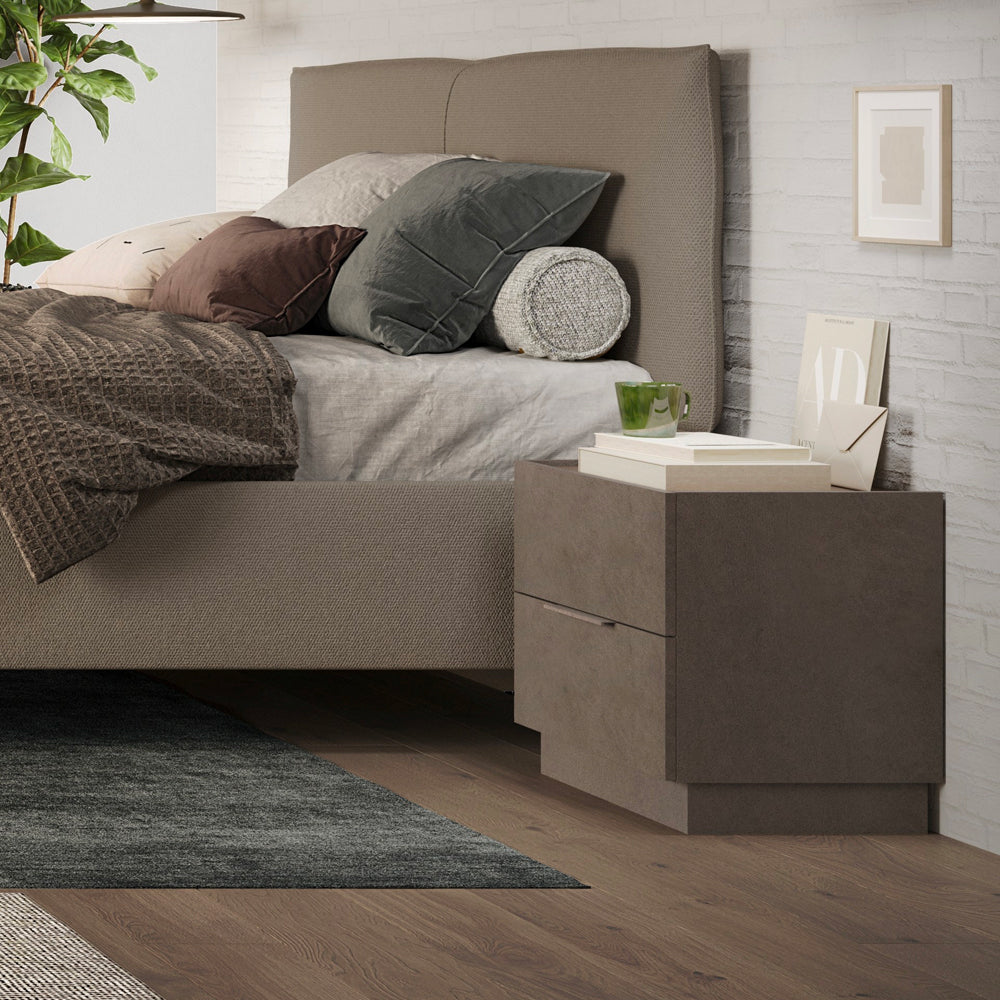 Comodino 50 cm con 2 cassetti colore bronzo - Mustella