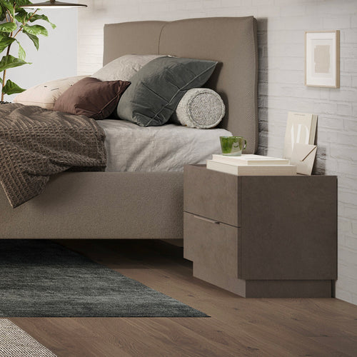 Comodino 50 cm con 2 cassetti colore bronzo - Mustella