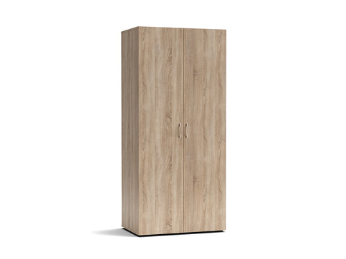 Armadio in legno con due ante 80x177h cm colore rovere sonoma - Seba